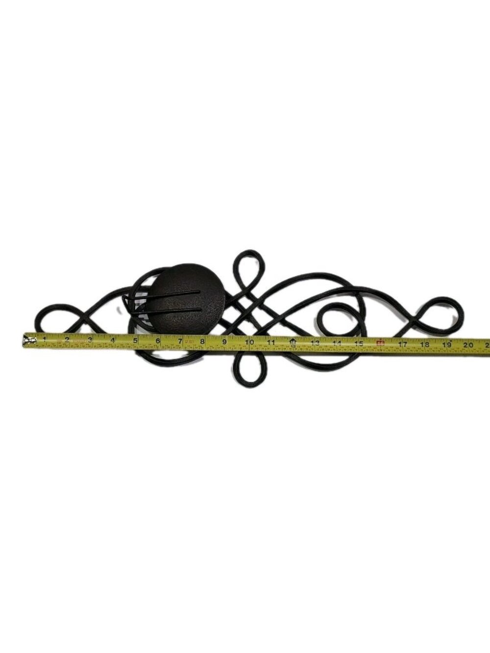Candle Holder Wrought Iron 20 Inch Wall Hanging  Loop Design Mid Century Set of - Picture 3 of 6